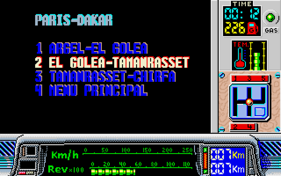Paris-Dakar atari screenshot