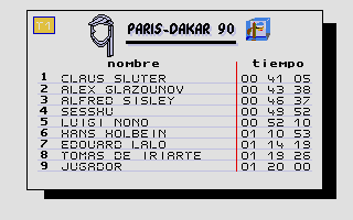 Paris Dakar 1990 atari screenshot