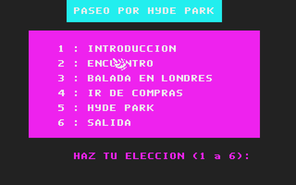 Paseo por Hyde Park atari screenshot