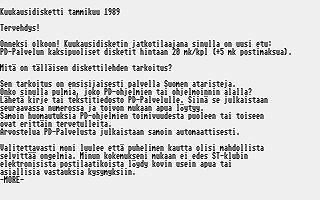 PD-Palvelu Kuukausilevyke 1989 / 01 — screenshot 1