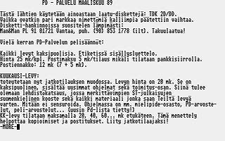 PD-Palvelu Kuukausilevyke 1989 / 02 atari screenshot