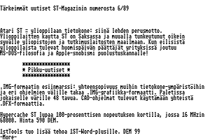 PD-Palvelu Kuukausilevyke 1989 / 06 atari screenshot