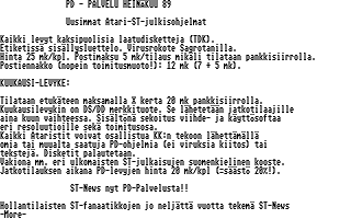 PD-Palvelu Kuukausilevyke 1989 / 06 atari screenshot