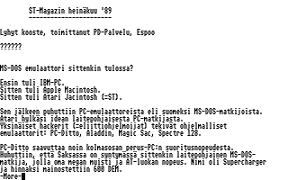 PD-Palvelu Kuukausilevyke 1989 / 07 atari screenshot
