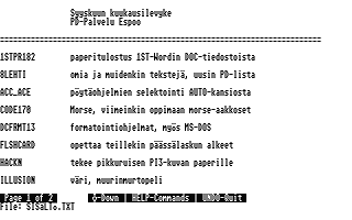 PD-Palvelu Kuukausilevyke 1989 / 08 — screenshot 1
