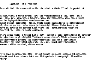 PD-Palvelu Kuukausilevyke 1989 / 09 atari screenshot