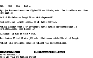 PD-Palvelu Kuukausilevyke 1989 / 11 atari screenshot