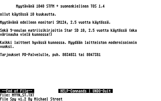 PD-Palvelu Kuukausilevyke 1989 / 11 atari screenshot