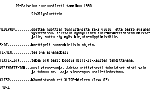 PD-Palvelu Kuukausilevyke 1990 / 01 atari screenshot