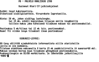 PD-Palvelu Kuukausilevyke 1990 / 03 atari screenshot