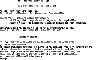PD-Palvelu Kuukausilevyke 1990 / 06 atari screenshot