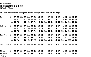 PD-Palvelu Kuukausilevyke 1990 / 10 atari screenshot