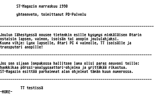 PD-Palvelu Kuukausilevyke 1990 / 12 atari screenshot