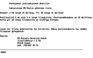 PD-Palvelu Kuukausilevyke 1990 / 12 atari screenshot