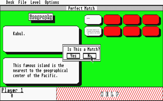 Perfect Match atari screenshot