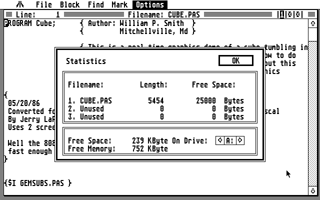 Personal Pascal atari screenshot