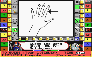 Pictionary atari screenshot