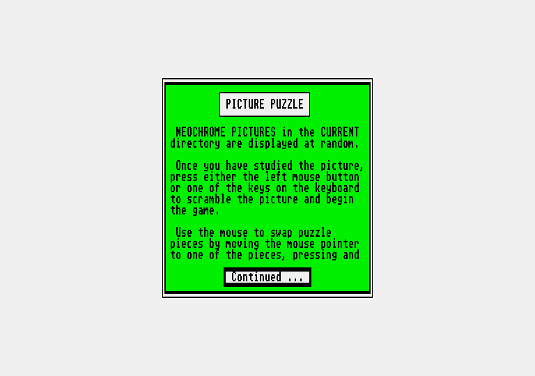 Picture Puzzle atari screenshot