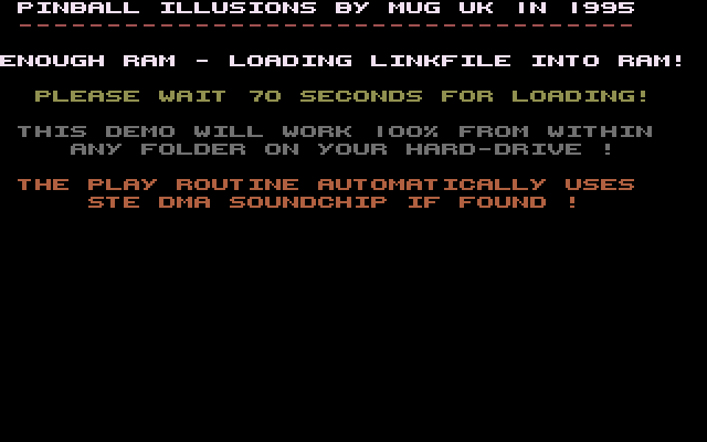 Pinball Illusions Music Demo atari screenshot