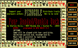 Pinochle Four Handed / Double Deck
