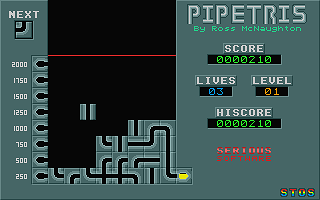 Pipetris atari screenshot