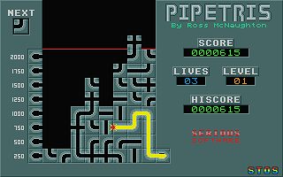 Pipetris atari screenshot