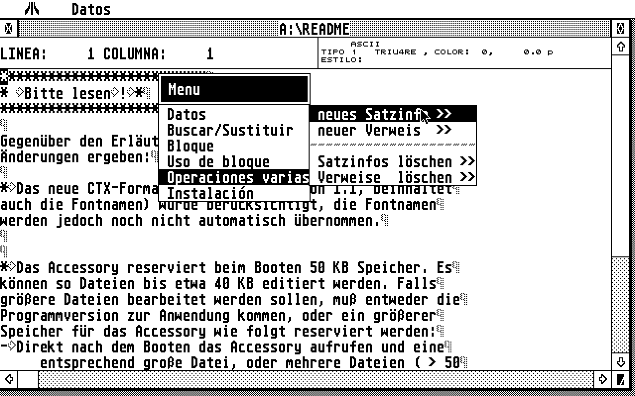 PKS-Write atari screenshot