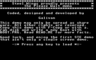 Pleaze Wait Demo (The) atari screenshot