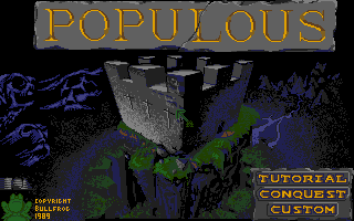 Populous atari screenshot