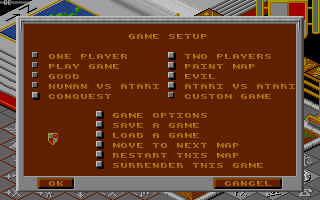 Populous atari screenshot