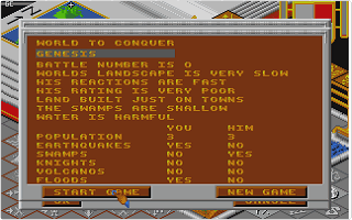 Populous atari screenshot