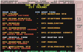 Premier Manager atari screenshot