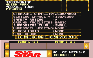 Premier Manager atari screenshot