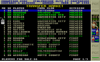 Premier Manager II atari screenshot