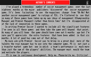 Premier Soccer atari screenshot