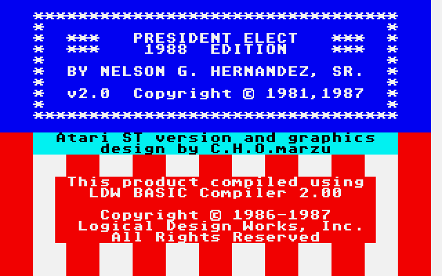 President Elect - 1988 Edition — screenshot 1