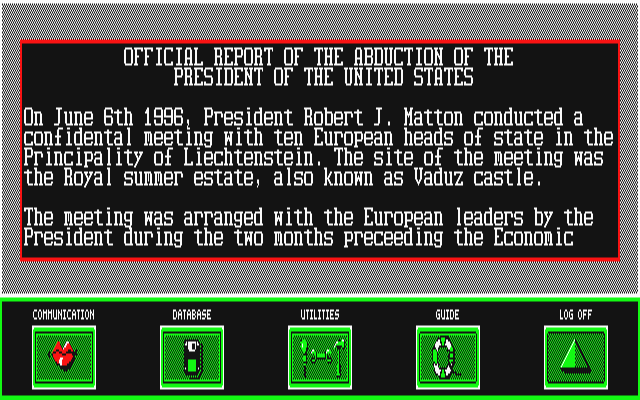 President Is Missing (The) atari screenshot