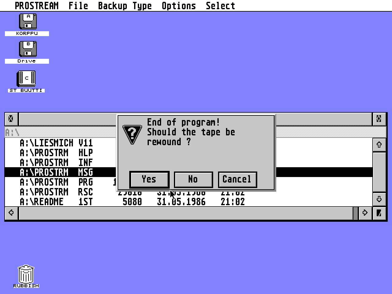 ProStream atari screenshot