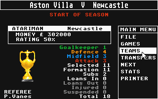Professional Football Masters atari screenshot