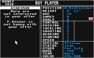 Professional Football Masters atari screenshot