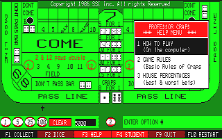 Professor Craps atari screenshot