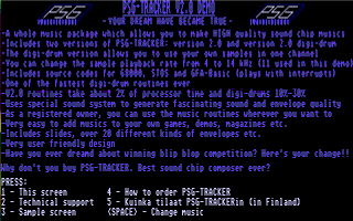 PSG Tracker atari screenshot
