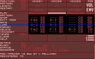 PSG Tracker atari screenshot