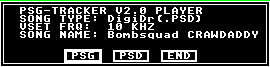 PSG Tracker atari screenshot
