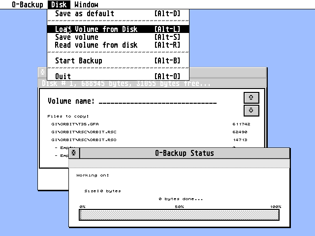 Q-Backup atari screenshot