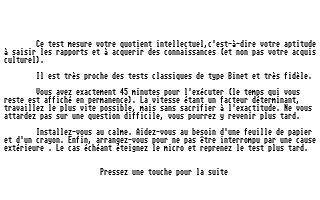 QI Test atari screenshot