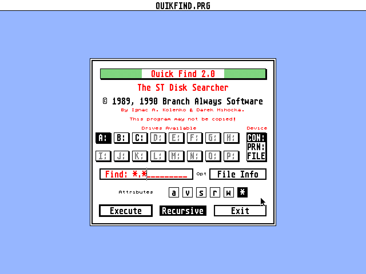 Quick Tools - Volume I atari screenshot