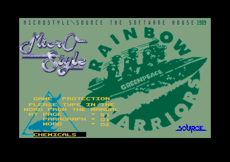 Rainbow Warrior atari screenshot