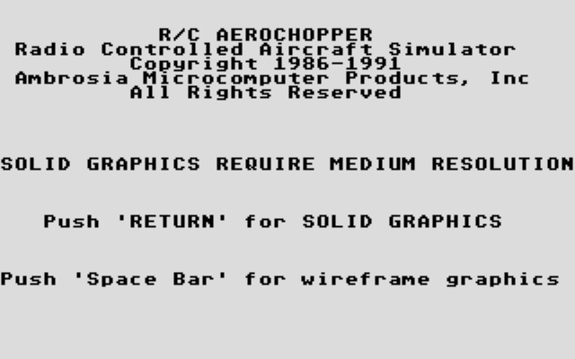 R/C Aerochopper atari screenshot