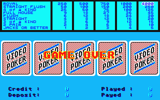 Realistic Video Poker atari screenshot